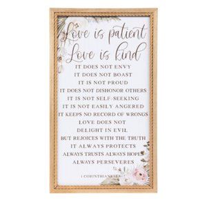 Love is Patient, Love is Kind Corinthians 13:4 Wall Decor
